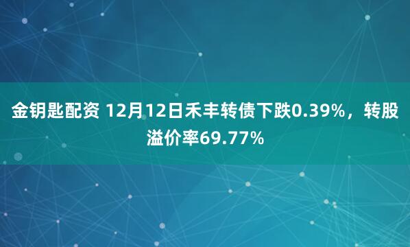 金钥匙配资 12月12日禾丰转债下跌0.39%,转股溢价率69.77%